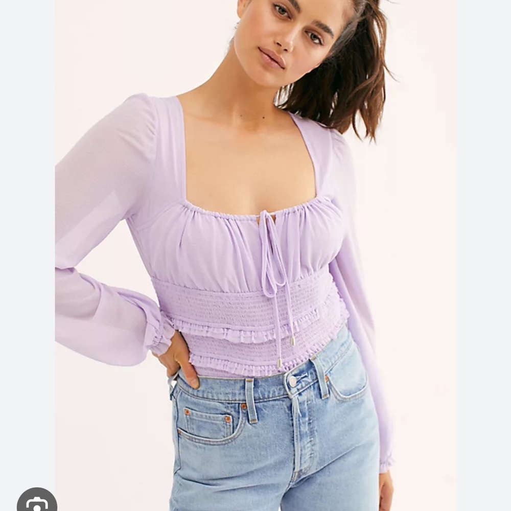 Free People Lolita purple blouse